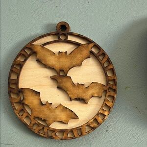 Custom Wooden Bat Halloween Ornament